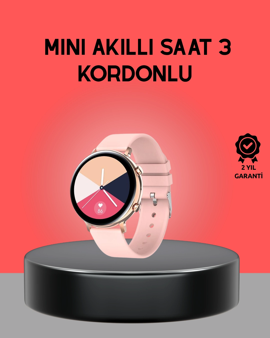 Akıllı Saat – Adım Sayar, Bildirim Görüntüleme, Suya Dayanıklı ( Lisinya )