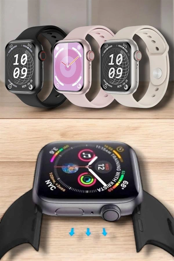 Akıllı Saat Adım Sayar, Kalp Atışı İzleme Dokunmatik Bluetooth Bağlantılı ( Lisinya )