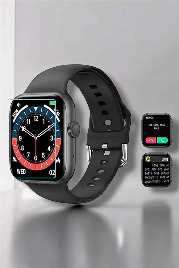 Akıllı Saat Adım Sayar, Kalp Atışı İzleme Dokunmatik Bluetooth Bağlantılı ( Lisinya )