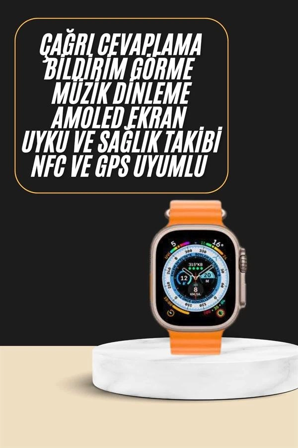 Akıllı Saat Amoled Ekran Bluetooth Bağlantılı Özel Tasarım Unısex ( Lisinya )