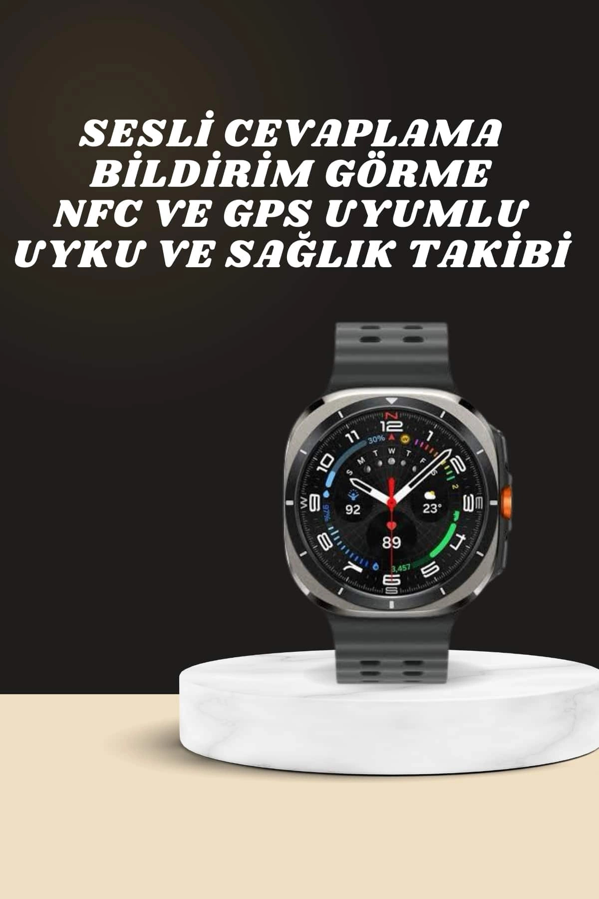 Akıllı Saat Amoled Ekran Bluetooth Bağlantılı Sağlık Takibi Gps Uyumlu ( Lisinya )