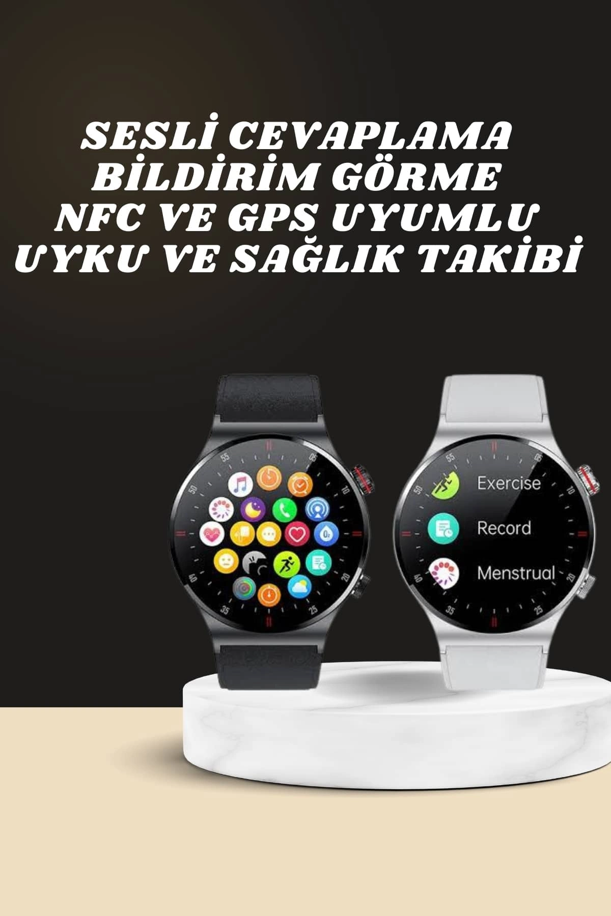 Akıllı Saat Amoled Ekran Bluetooth Bağlantılı Sesli Görüşme Nabız Ölçer ( Lisinya )