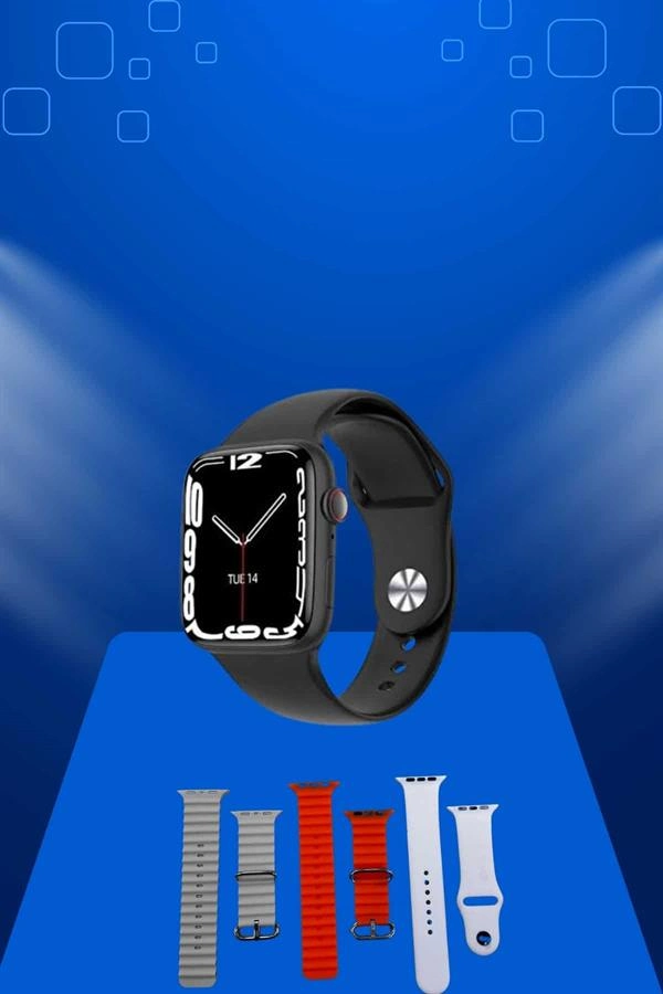 Akıllı Saat Arama Görüşme Bildirim Görme Uyku Ve Sağlık Takibi Nabız Ölçer 3 Kordon Hediyeli ( Lisinya )