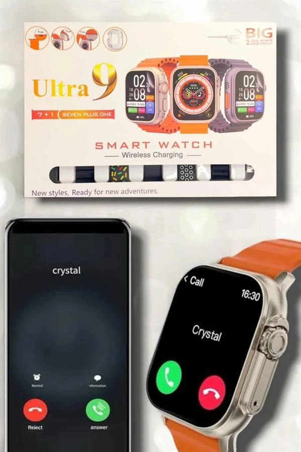 Akıllı Saat Bluetooth Bağlantılı 2.09 İnç Hd Ekran Ve Çok Yönlü Sağlık Takibi ( Lisinya )