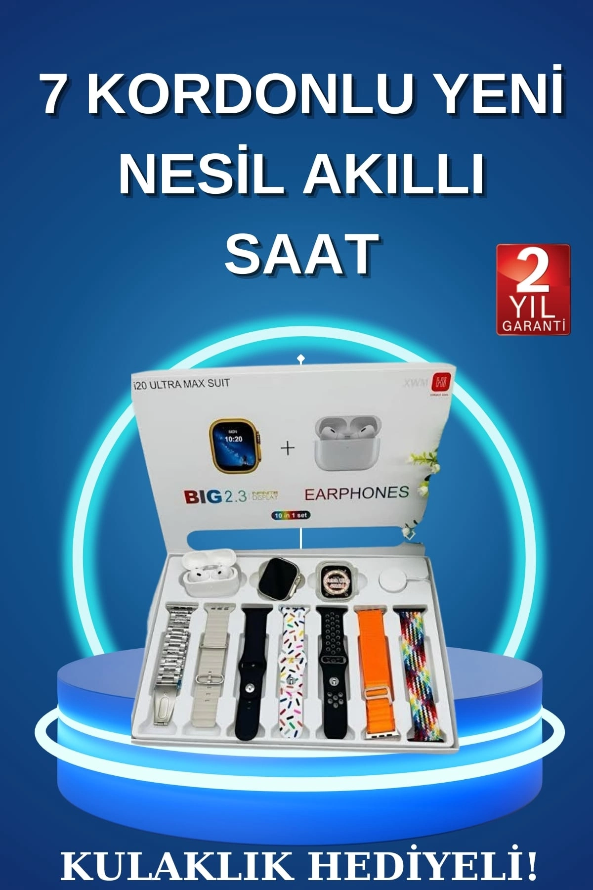 Akıllı Saat Bluetooth Kulaklık Adımsayar Sağlık Takibi Çağrı Cevaplama ( Lisinya )