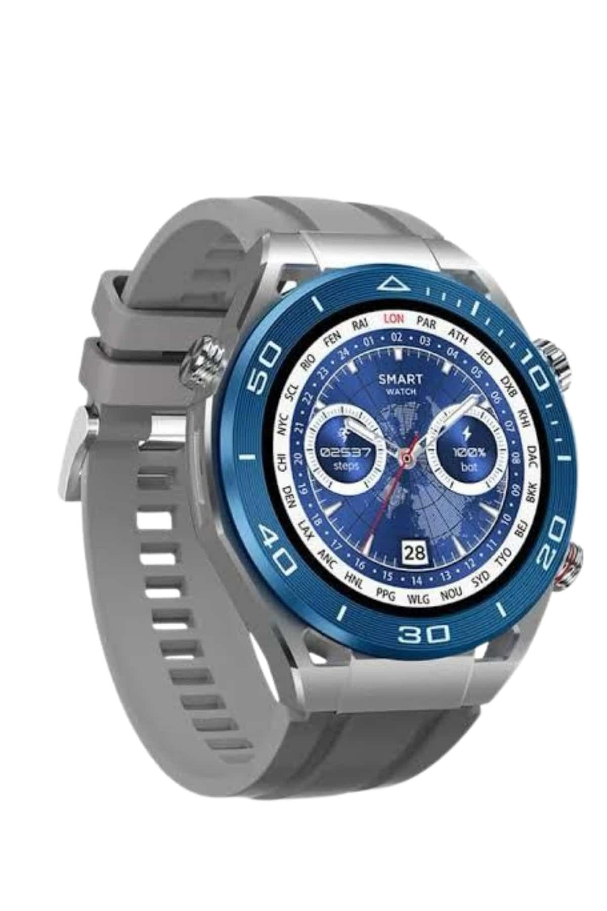 Akıllı Saat Çelik Kordonlu Amoled Ekran Android Ve İos Uyumlu Çağrı Cevaplayabilen ( Lisinya )