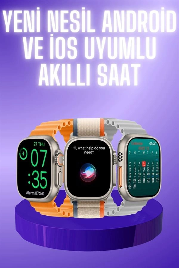 Akıllı Saat Çok Fonksiyonlu Unısex Sosyal Medya Girişli Bluetooth Bağlantılı ( Lisinya )