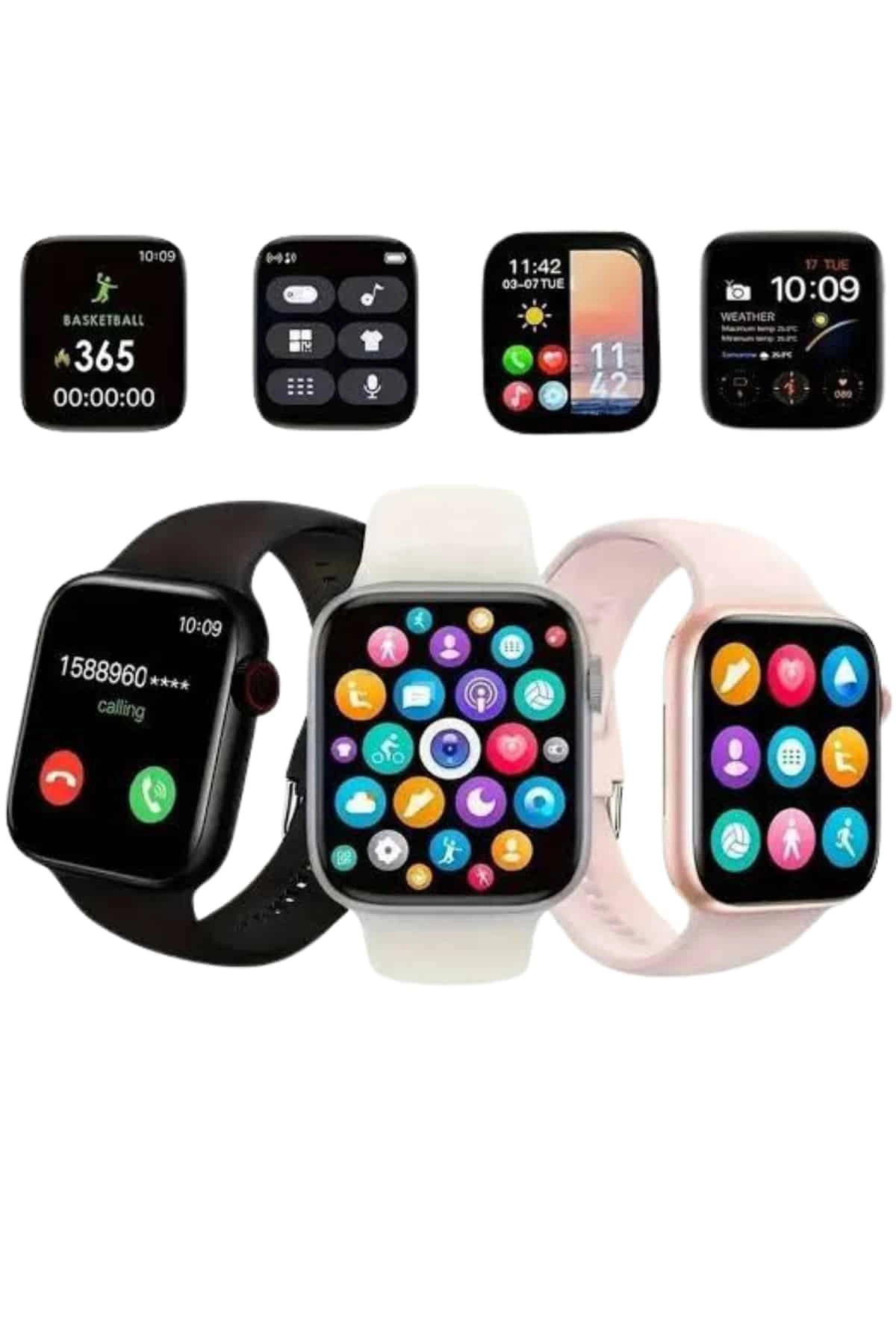 Akıllı Saat Çok Fonksiyonlu Uyku Takibi Adımsayar Nabız Ölçer Arama Cevaplayan ( Lisinya )