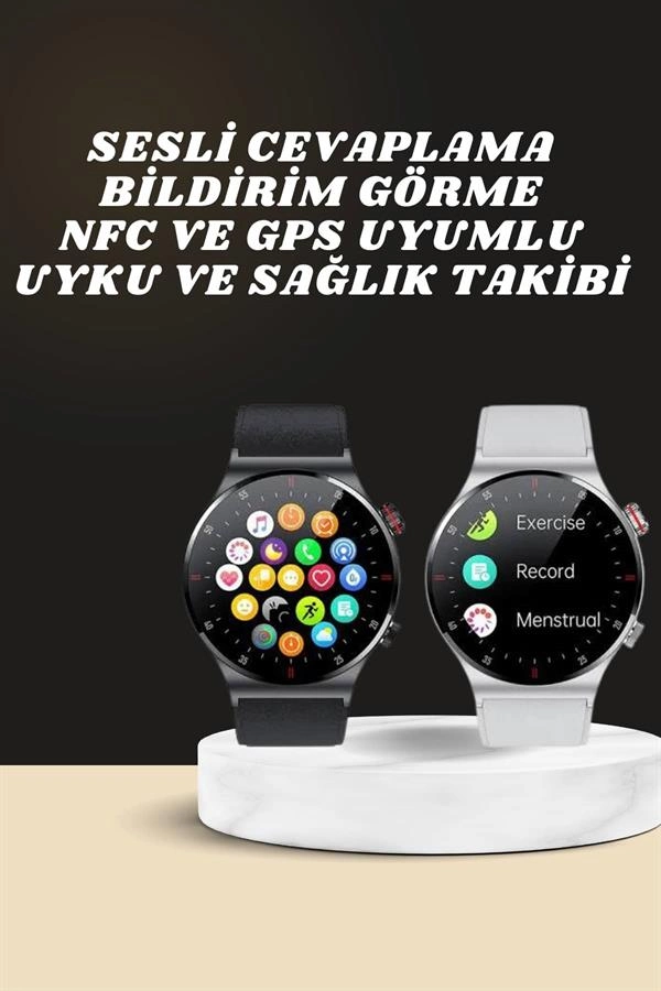 Akıllı Saat Çoklu Kordon Seçeneği Amoled Ekran Çok Fonksiyonlu Bluetooth Bağlantılı ( Lisinya )