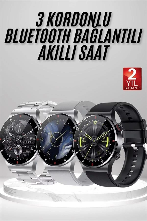 Akıllı Saat Çoklu Kordon Seçeneği Amoled Ekran Çok Fonksiyonlu Bluetooth Bağlantılı ( Lisinya )