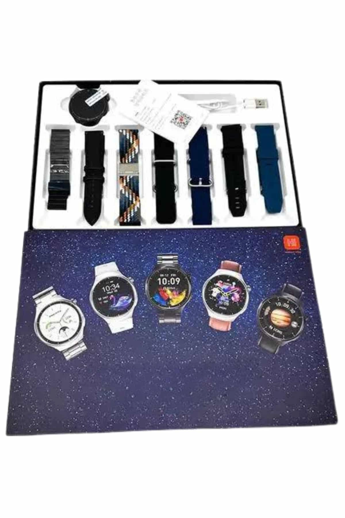 Akıllı Saat Çoklu Kordon Seçenekli Dokunmatik Ekran Nabız Sensörlü ( Lisinya )