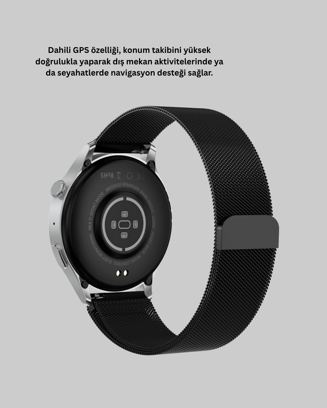 Akıllı Saat Gps Nabız Uyku Takibi Sesli Arama Titreşim Bildirimli ( Lisinya )