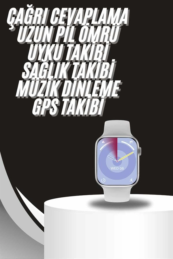 Akıllı Saat Gümüş Kasa Bluetooth Kulaklık Hediyeli Çok Fonksiyonlu İkili Set ( Lisinya )