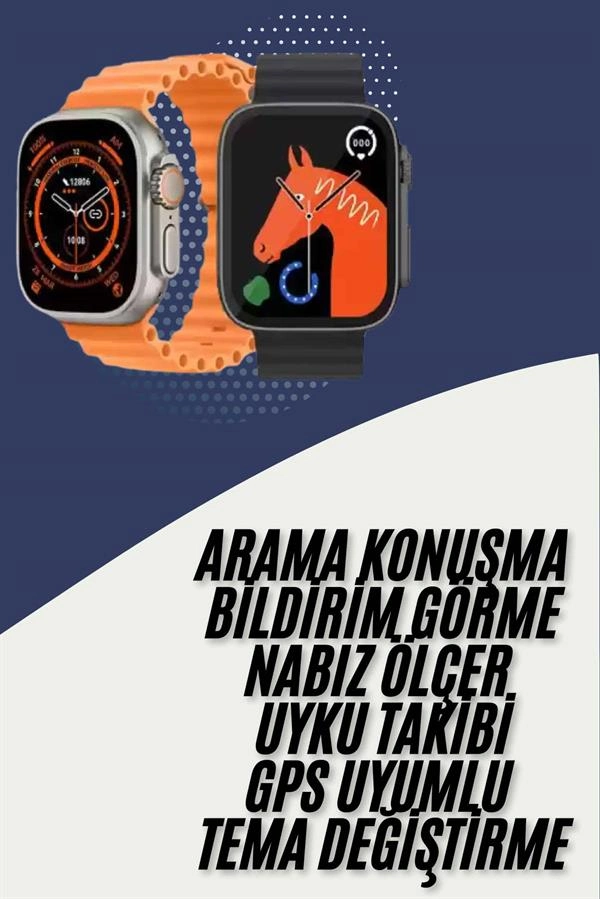 Akıllı Saat Kordon Hediyeli Güçlü Batarya Kapasiteli Titreşimli Bildirim Görme Unisex ( Lisinya )