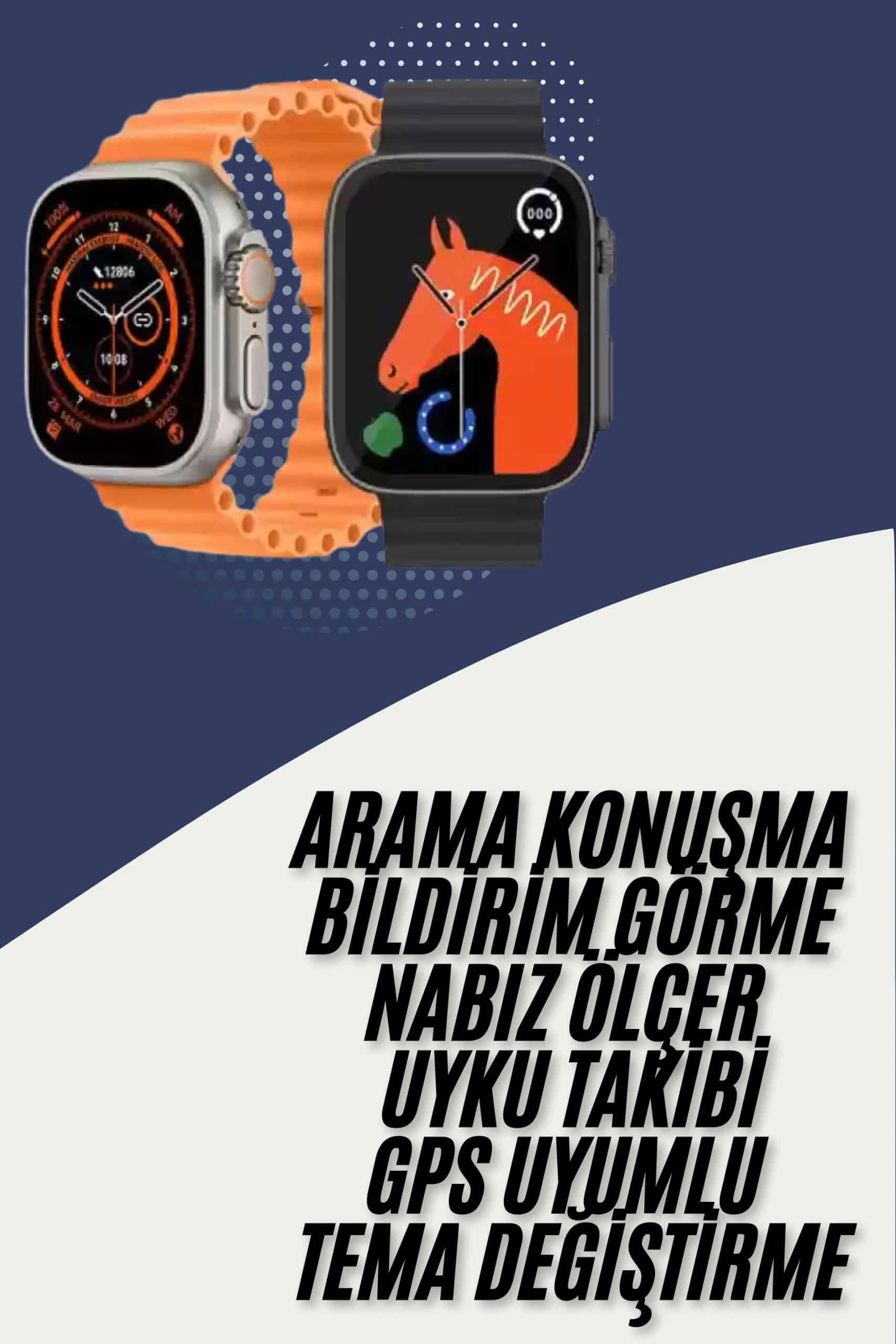 Akıllı Saat Kordon Hediyeli Güçlü Batarya Kapasiteli Titreşimli Bildirim Görme Unisex ( Lisinya )