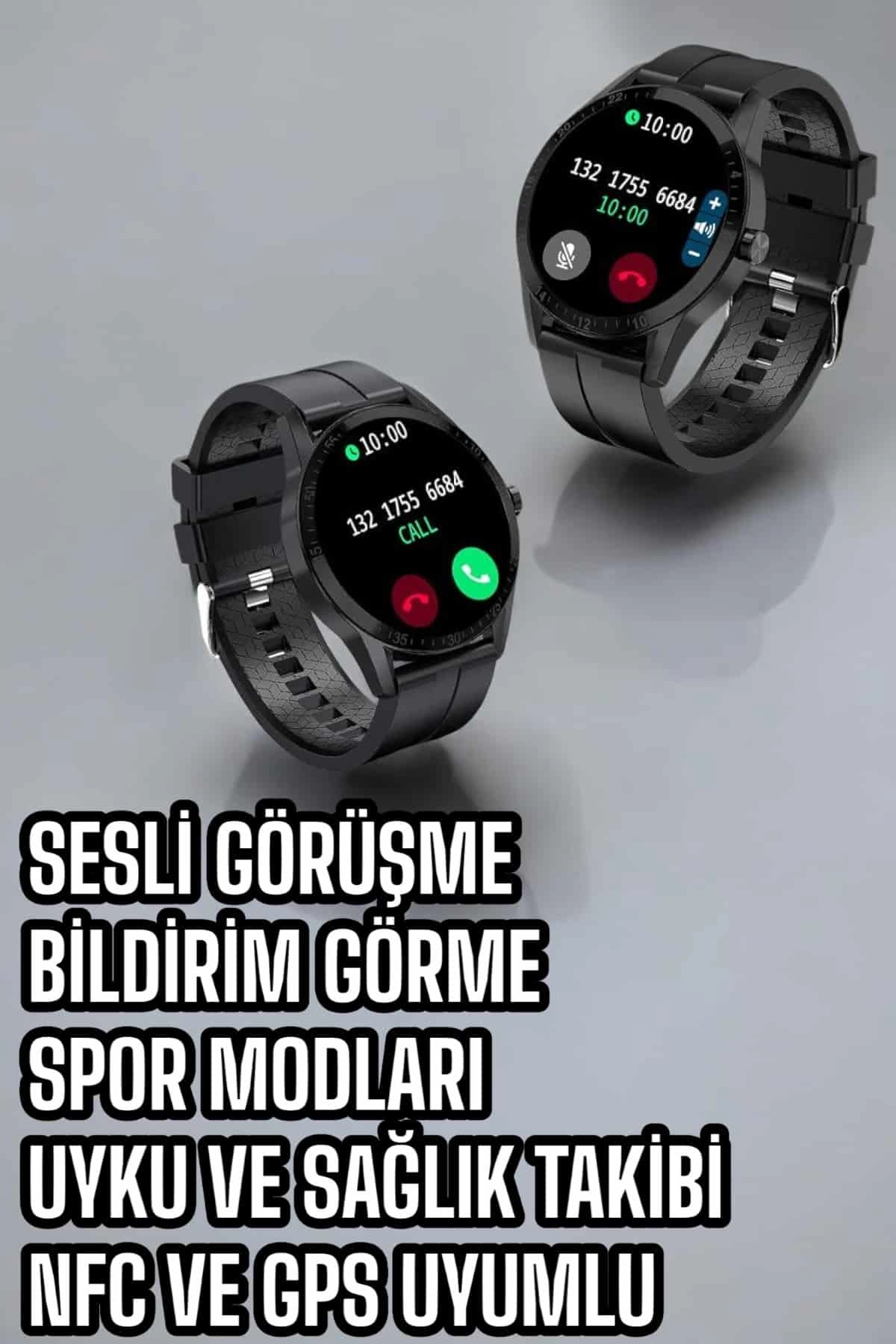 Akıllı Saat Sesli Görüşme Bluetooth Bağlantılı 3 Kordonlu ( Lisinya )