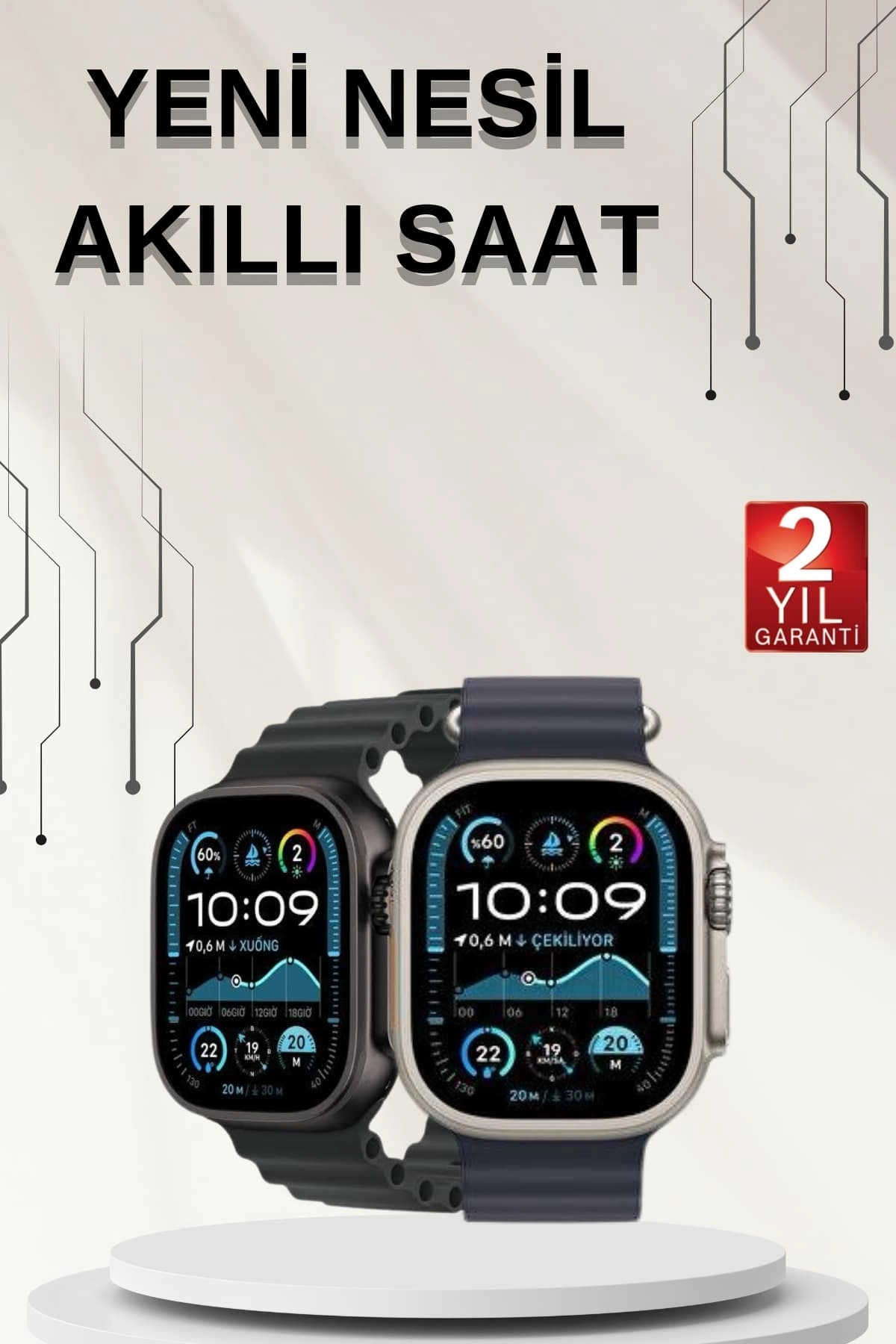 Akıllı Saat Sesli Görüşme Titreşimli Gps Bağlantısı Müzik Dinleme Sosyal Medya Bildirimleri ( Lisinya )