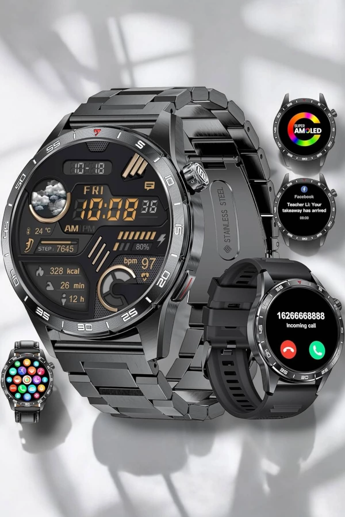 Akıllı Saat Uyku Ve Sağlık Takibi Bildirim Görme Arama Cevaplama ( Lisinya )