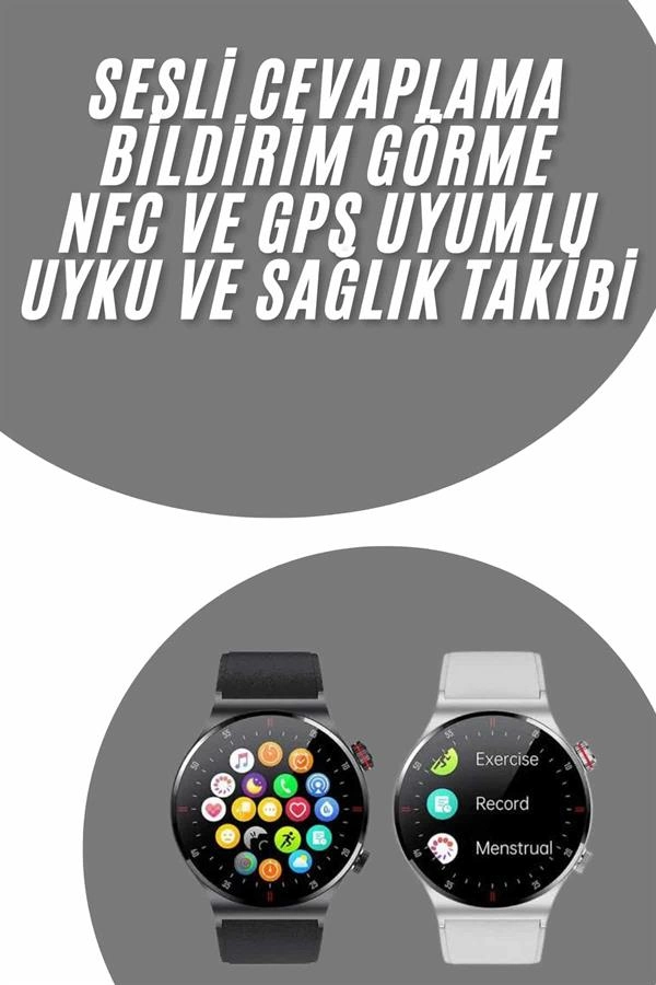 Akıllı Saat Uyku Ve Sağlık Takibi Nfc Uyumlu Bluetoooth Bağlantılı Android İos Uyumlu ( Lisinya )
