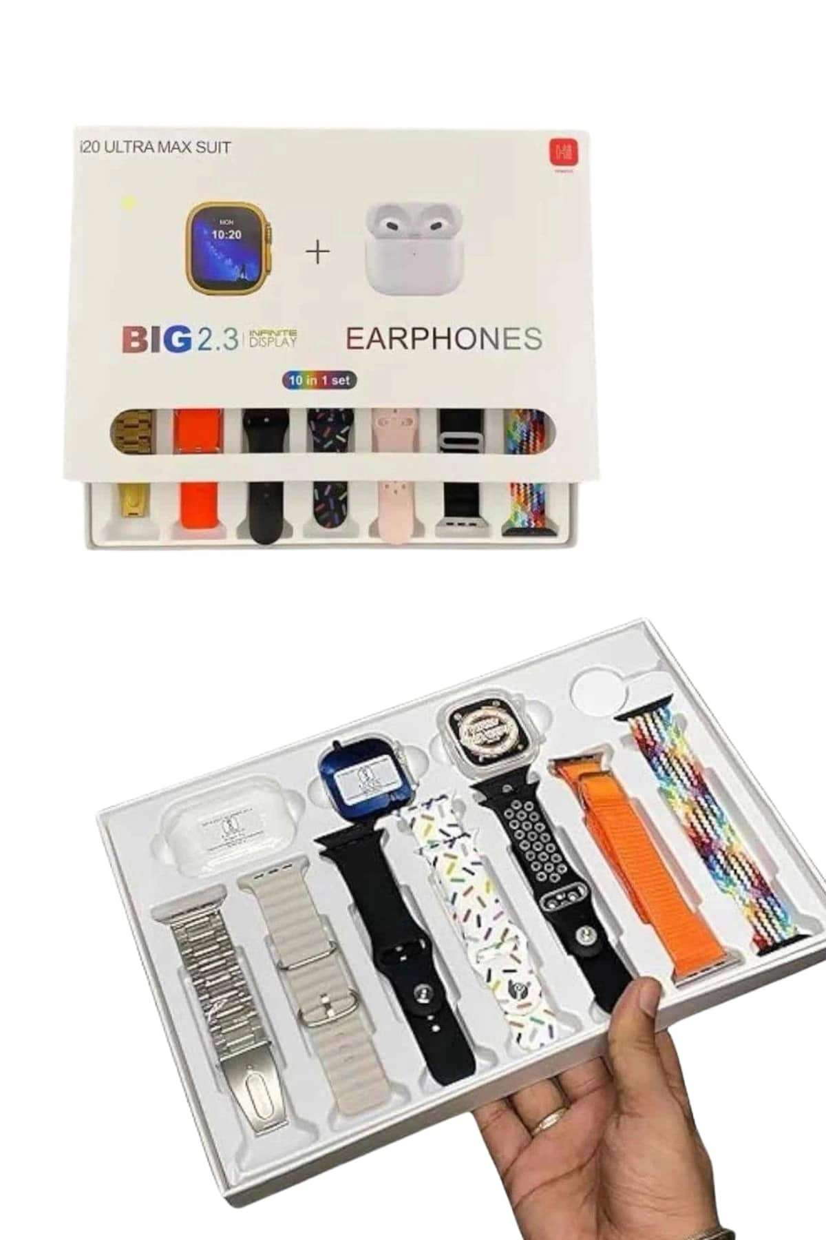 Akıllı Saat Ve Air Pro Kulaklık 7 Kordonlu Çok Fonksiyonlu İkili Set ( Lisinya )