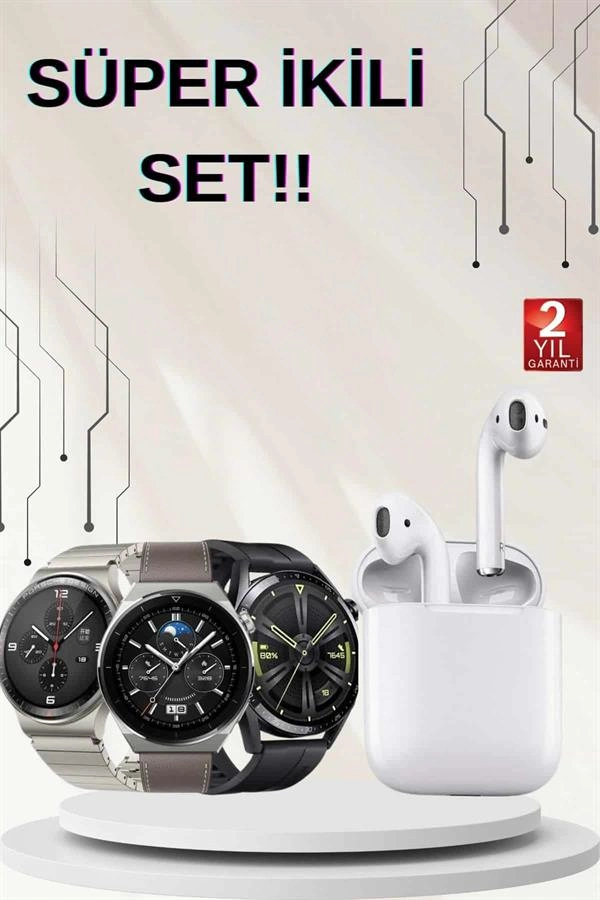 Akıllı Saat Ve Kulaklık Seti Dokunmatik Ekran 5.0 Bluetooth Bağlantılı Sesli Görüşme ( Lisinya )