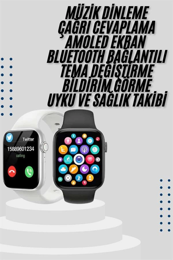 Akıllı Saat Yeni Nesil Android Ve İos Uyumlu Titreşim Modlu Alarm Kronometre ( Lisinya )