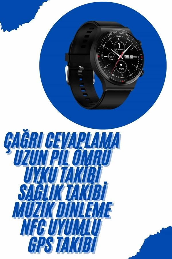 Akıllı Saat Yeni Nesil Üç Kordonlu Nabız Ölçer Çağrı Cevaplama ( Lisinya )