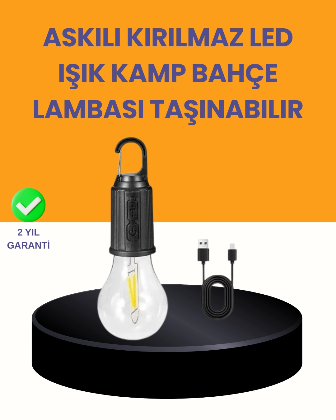 Akıllı Sensörlü Usb Şarjlı Kamp Lambası ( Lisinya )
