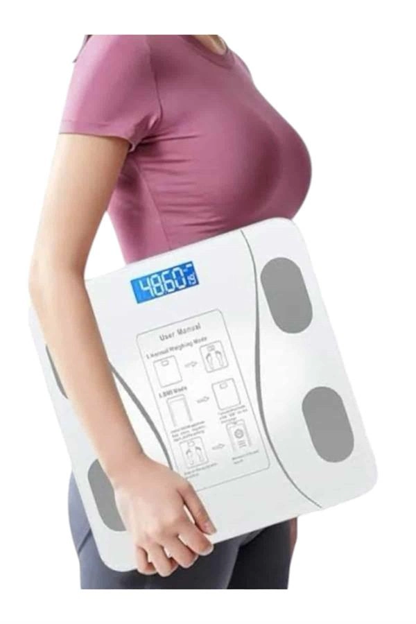 Akıllı Tartı Bluetooth Bağlantılı Yağ Ölçebilen Tartı Yeni Nesil ( Lisinya )