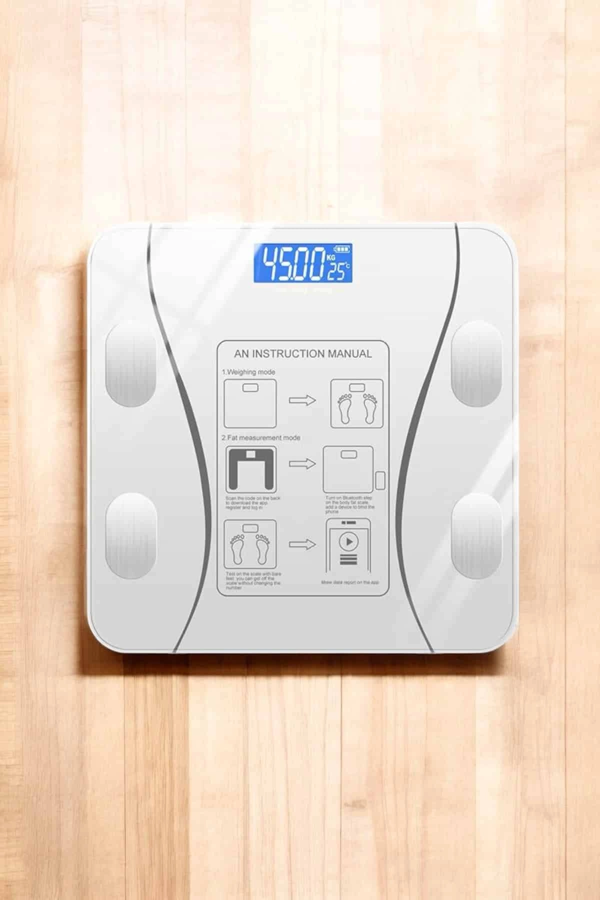 Akıllı Tartı Dijital Baskül Yağ Su Kas Vücut Kitle Kilo Ölçer Tartı ( Lisinya )