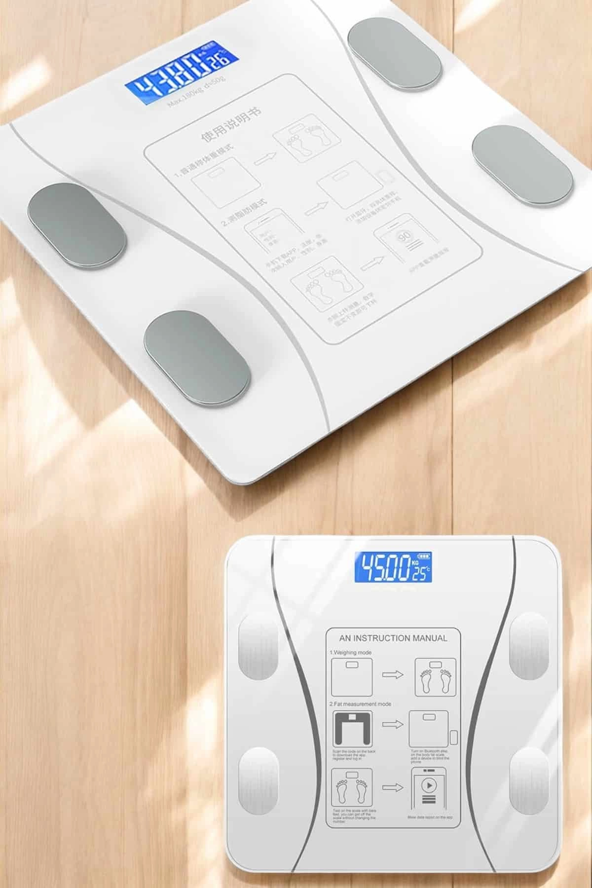 Akıllı Tartı Dijital Baskül Yağ Su Kas Vücut Kitle Kilo Ölçer Tartı ( Lisinya )