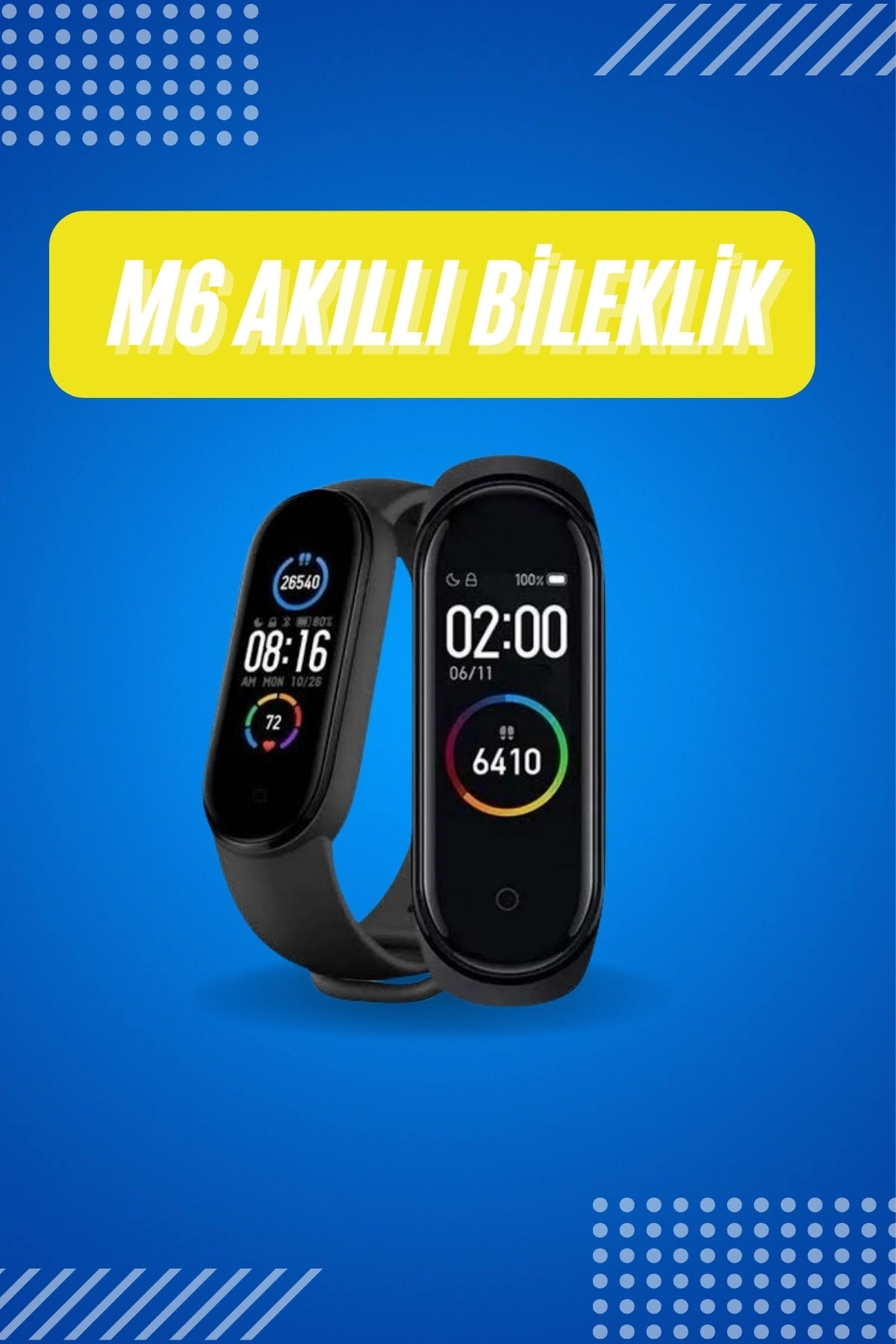 Akıllı Uyumlu Bileklik M6 Adımsayar Spor Modları Çağrı Görme Türkçe Menü ( Lisinya )