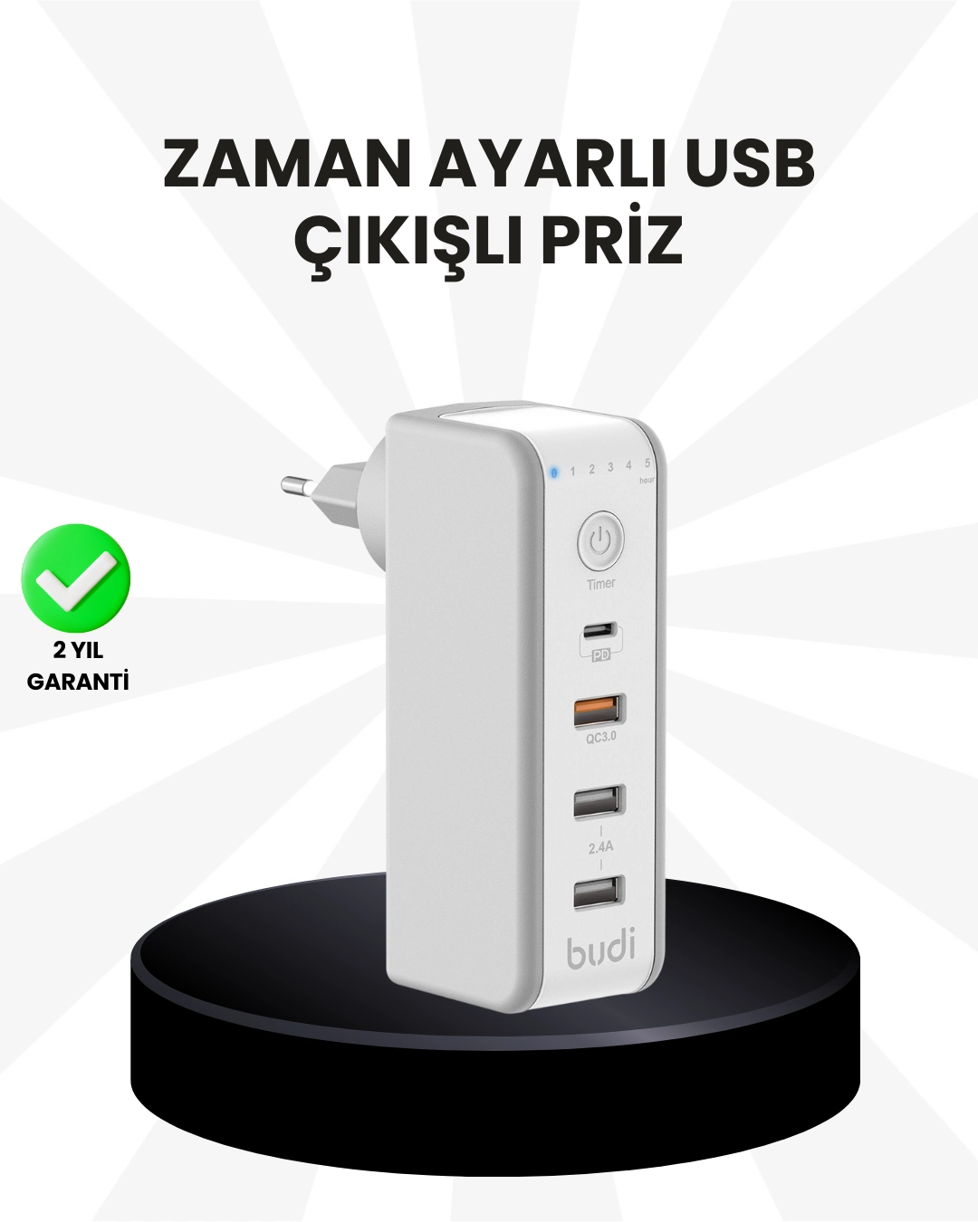 Akıllı Zaman Ayarlı Şarj Cihazı Güvenli Ve Enerji Tasarruflu ( Lisinya )