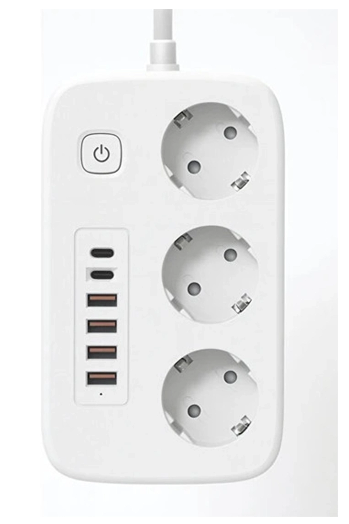  akım Korumalı Priz Ve Masaüstü Şarj İstasyonu Kablosuz 3 Priz ,4 Usb, 2 Type-c Girişli 2 Metre ( Lisinya )