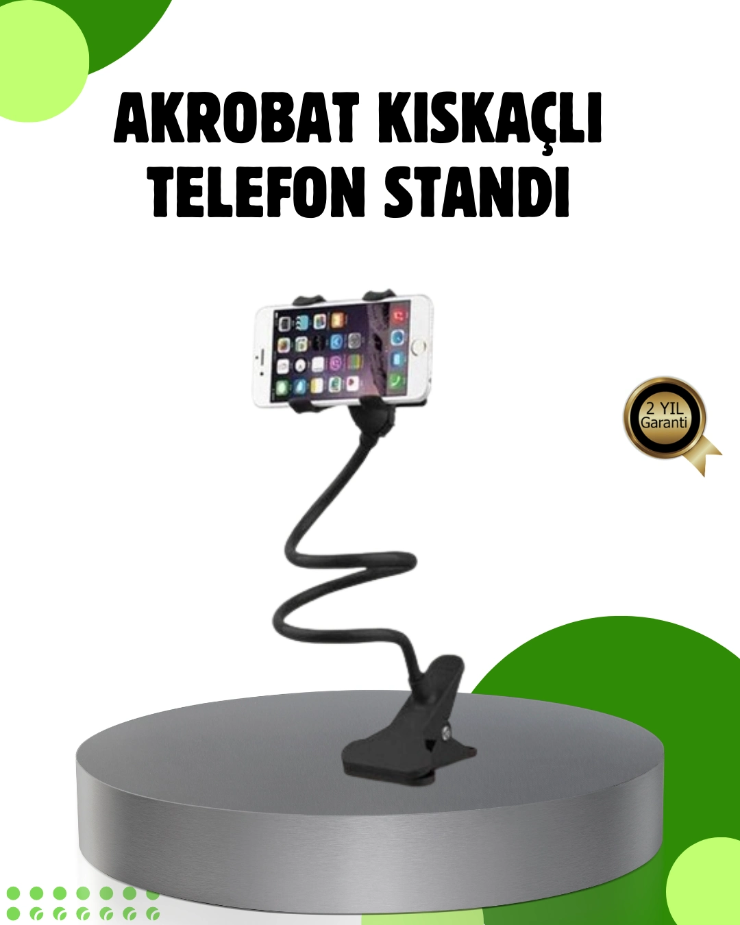 Akrobat Masaüstü Mandallı Telefon Tutucu 360 Derece Dönebilen ( Lisinya )