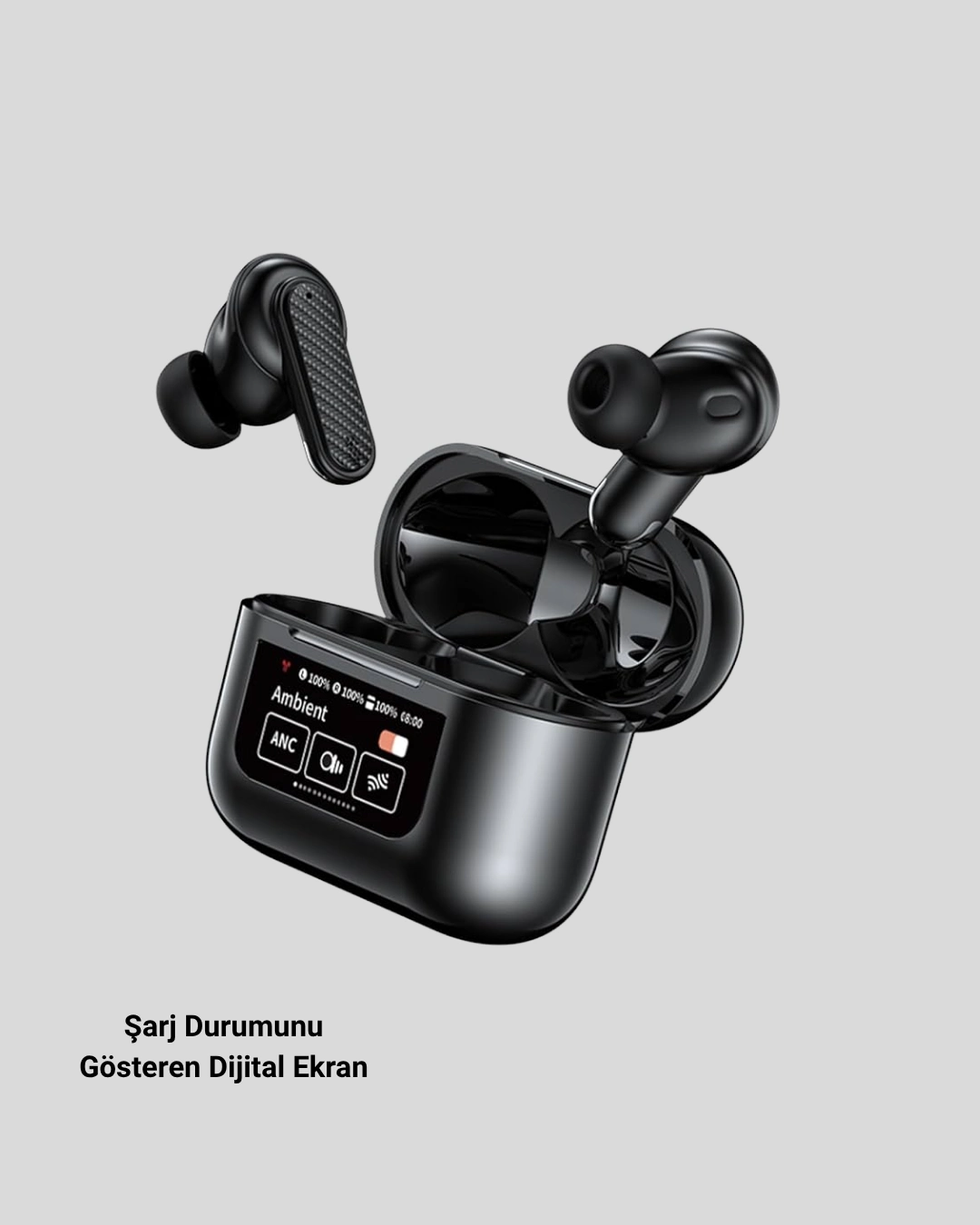 Aktif Gürültü Engelleme (anc) Kablosuz Bluetooth Kulaklık – Dijital Ekranlı, Dokunmatik Ve Uzun Pil Ömürlü ( Lisinya )