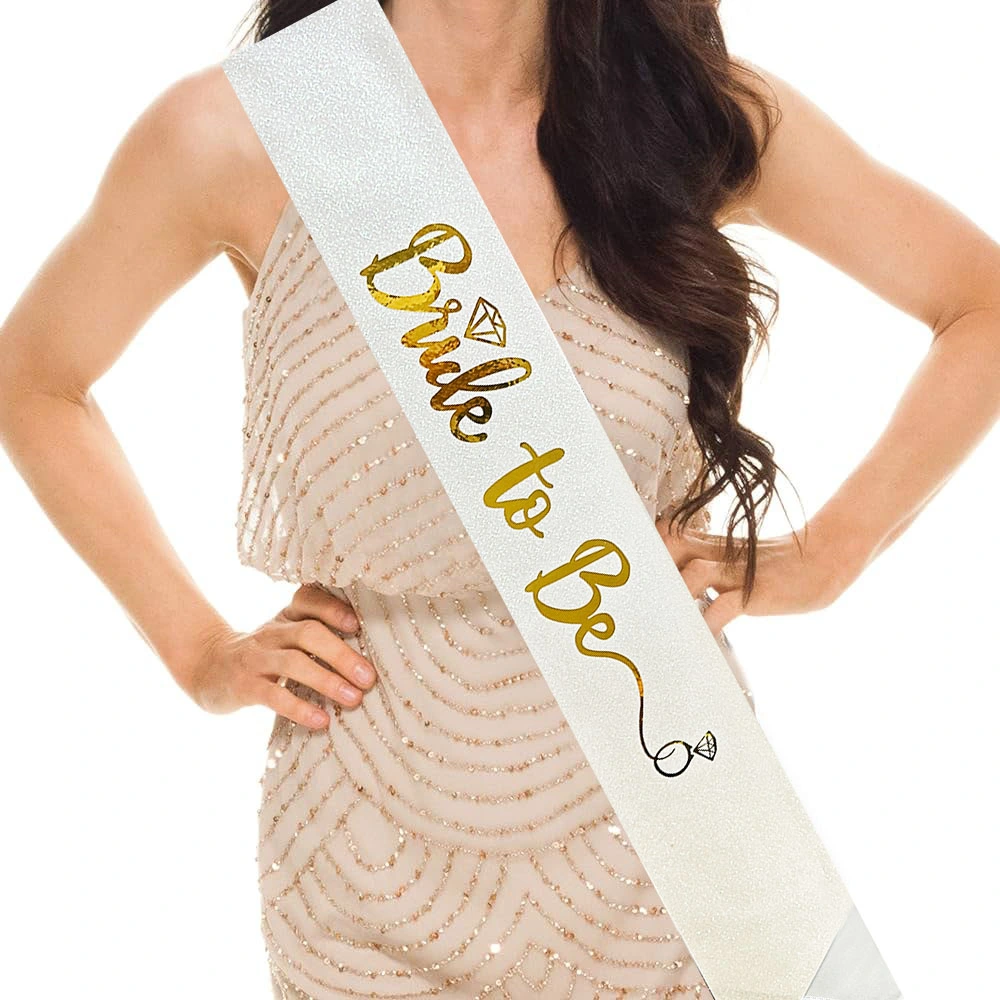 Altın Bride To Be Yazılı Beyaz Kuşak ( Lisinya )