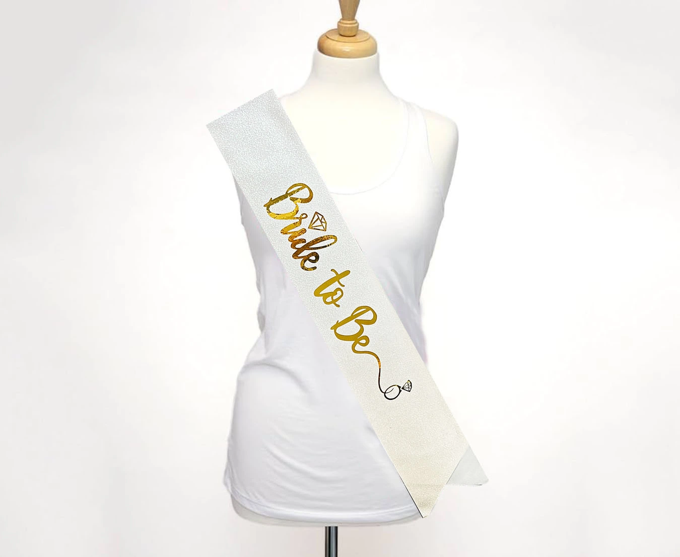 Altın Bride To Be Yazılı Beyaz Kuşak ( Lisinya )