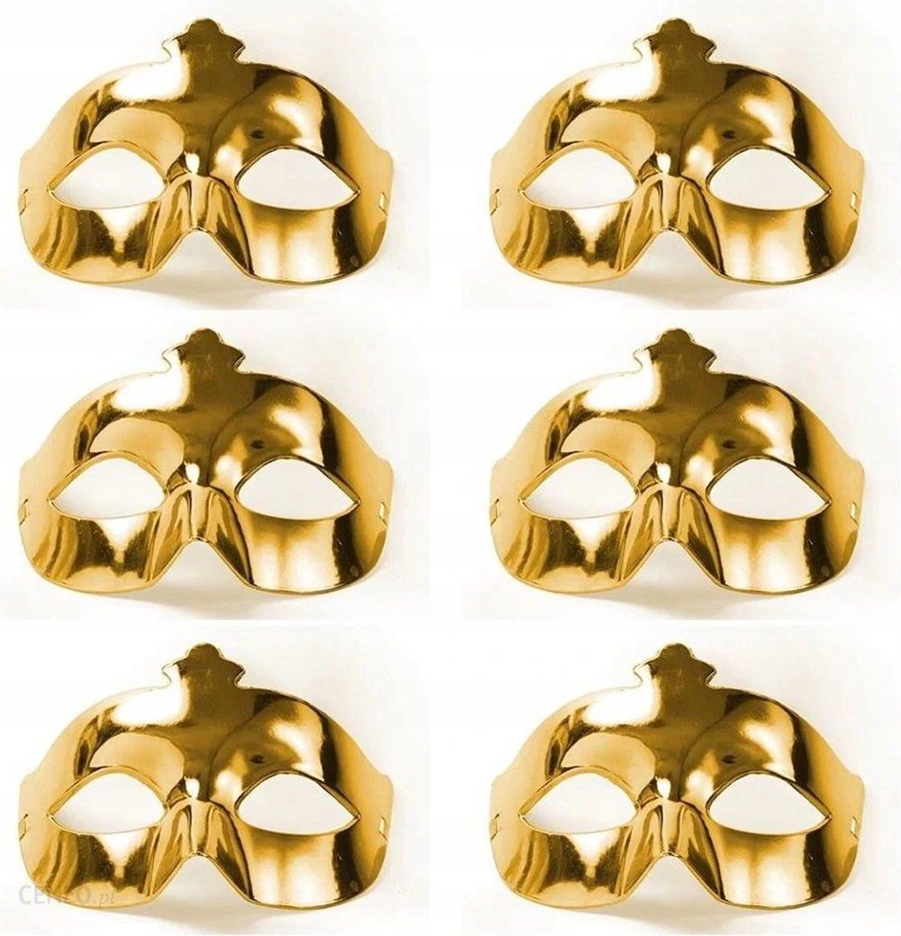 Altın Metalize Renk Düz Balo Parti Maskesi ( Lisinya )