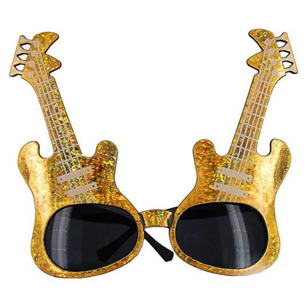 Altın Renk Gitar Şekilli Parti Gözlüğü ( Lisinya )