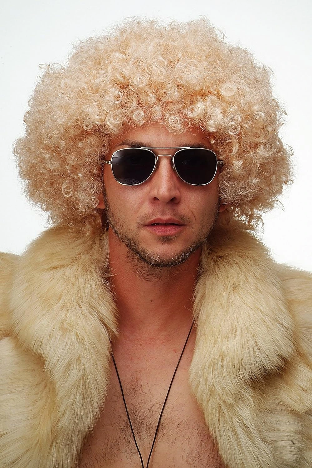 Altın Renk Kıvırcık Afro Parti Peruğu ( Lisinya )