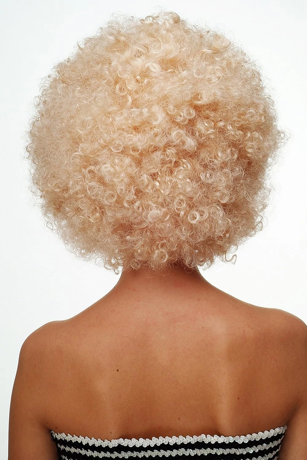 Altın Renk Kıvırcık Afro Parti Peruğu ( Lisinya )