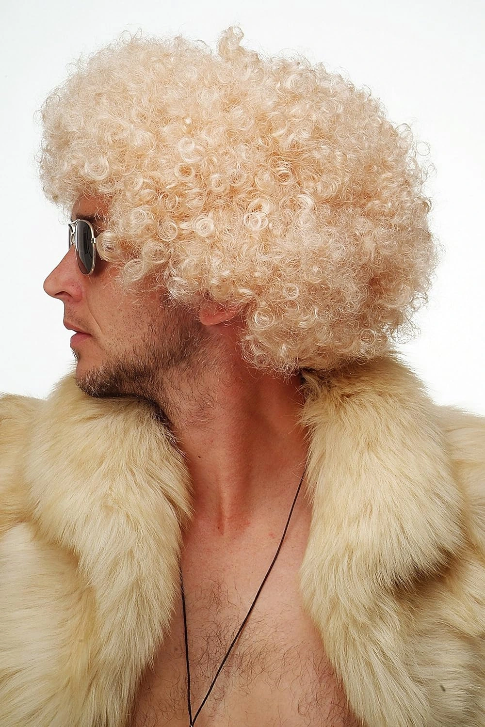 Altın Renk Kıvırcık Afro Parti Peruğu ( Lisinya )