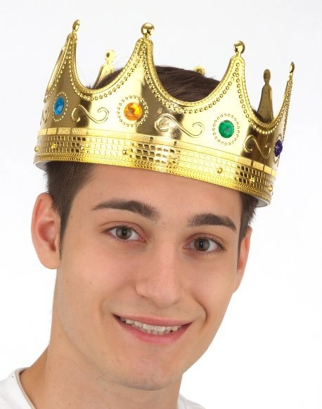 Altın Renk Yetişkin Çocuk Uyumlu Kral Tacı 60 Cm ( Lisinya )
