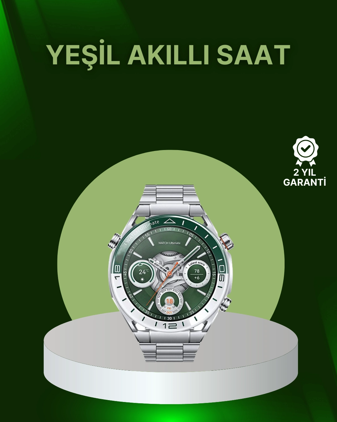 Amoled Ekran Akıllı Saat Harita Gösterimli Bluetooth Aramalı 3 Kayışlı ( Lisinya )