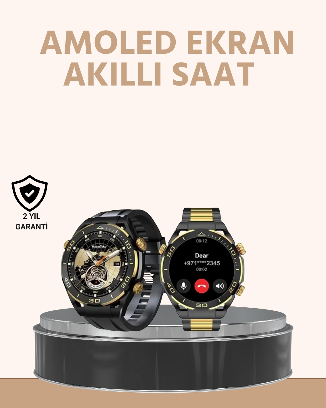 Amoled Ekran Akıllı Saat Uyku Nabız Adım Ölçer Su Geçirmez ( Lisinya )