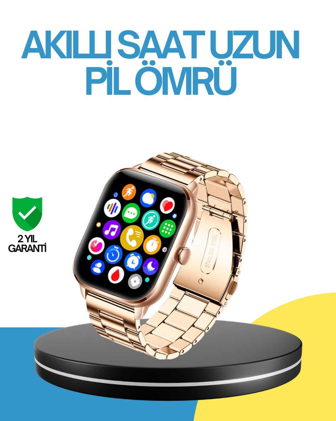 Amoled Ekranlı Türkçe Menülü Akıllı Saat Bluetooth Görüşmeli ( Lisinya )