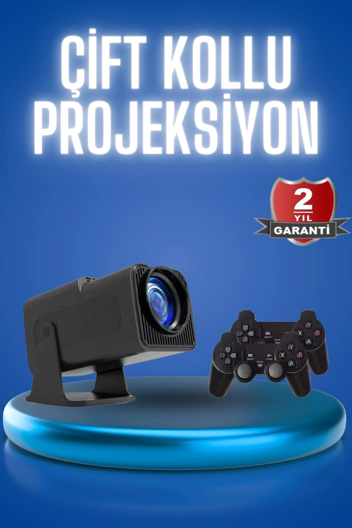 Android Projeksiyon Siyah Taşınabilir Sinema Projektörü 4k 1080p Ev Sineması Bluetooth ( Lisinya )