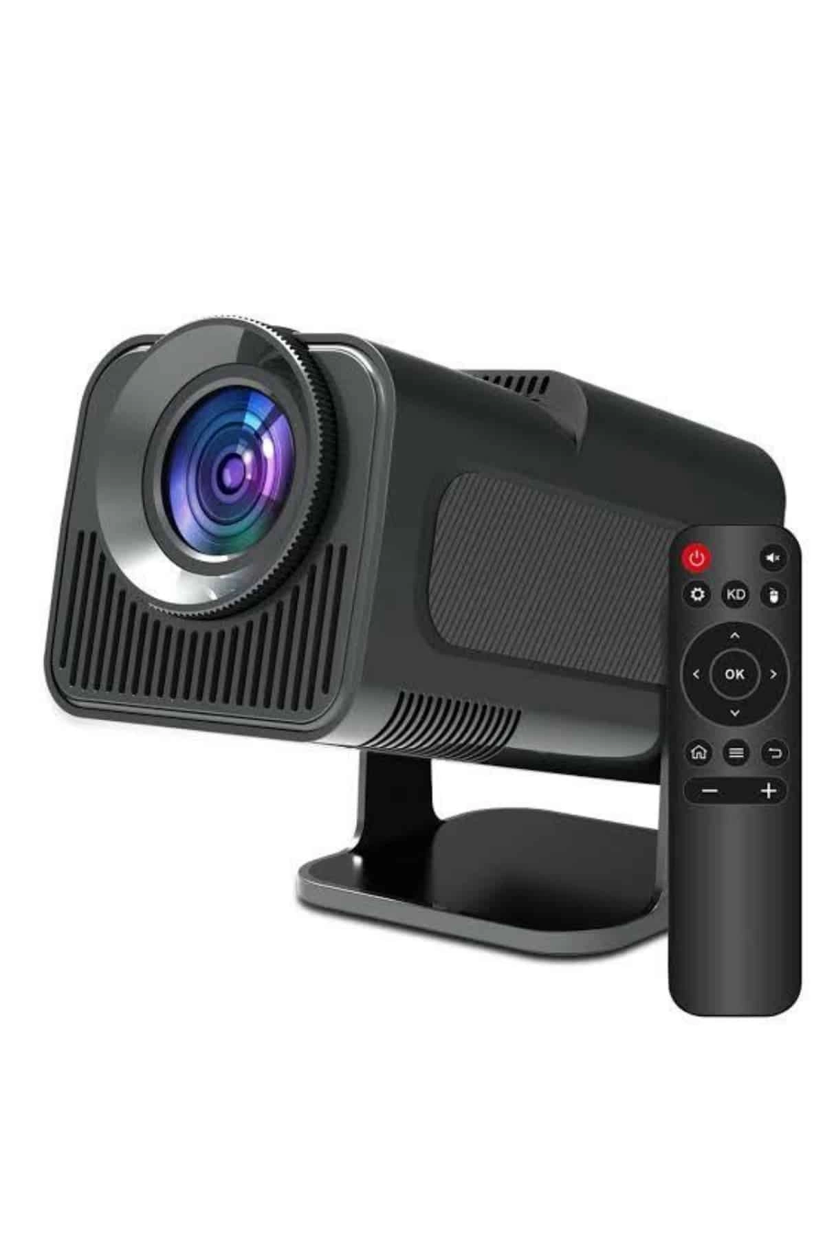 Android Projeksiyon Siyah Taşınabilir Sinema Projektörü 4k 1080p Ev Sineması Bluetooth ( Lisinya )