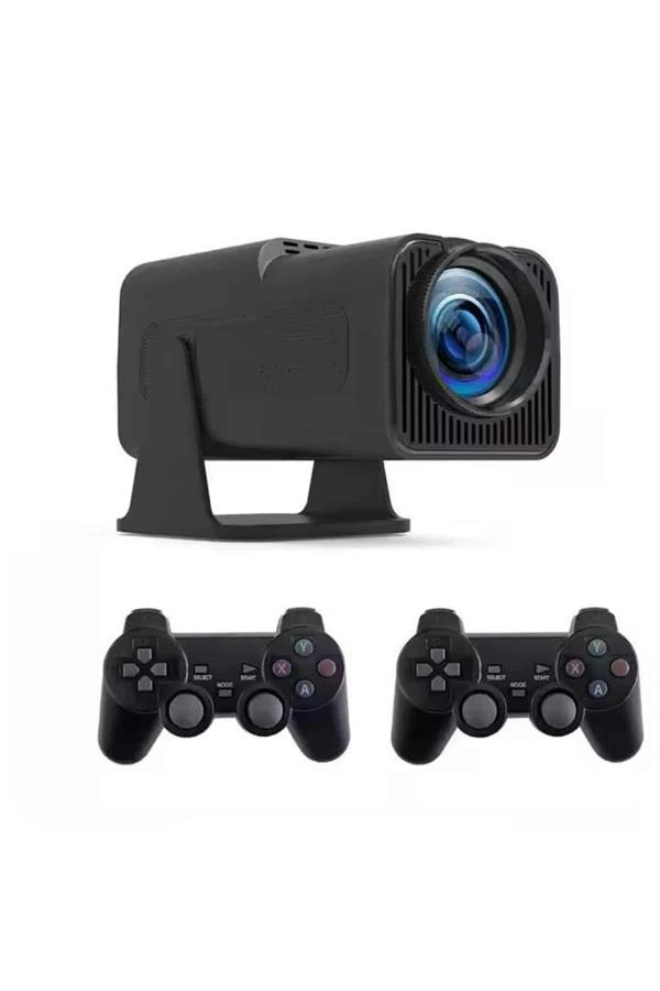 Android Projeksiyon Siyah Taşınabilir Sinema Projektörü 4k 1080p Ev Sineması Bluetooth ( Lisinya )